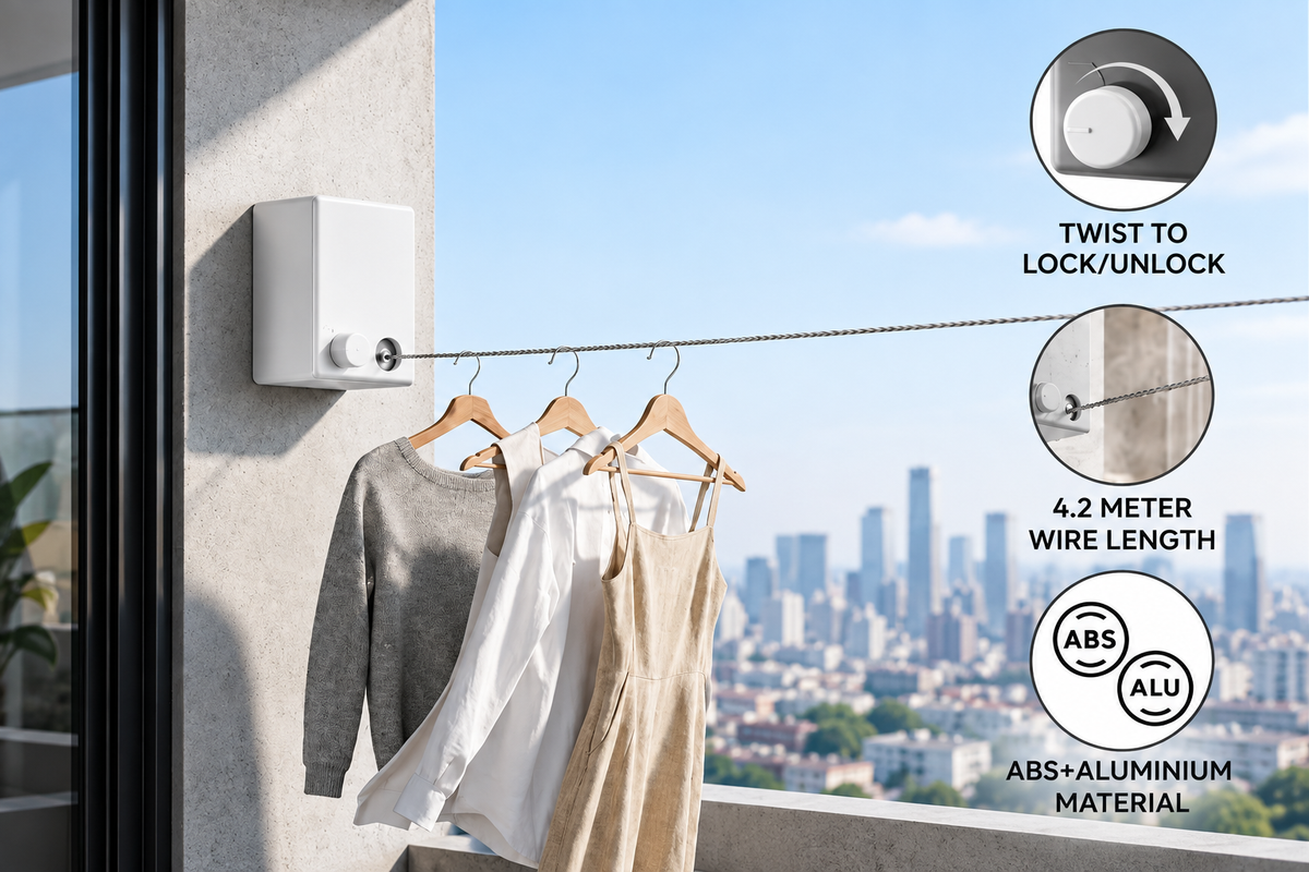 Telescopic Clothesline Clothes Drying Rope